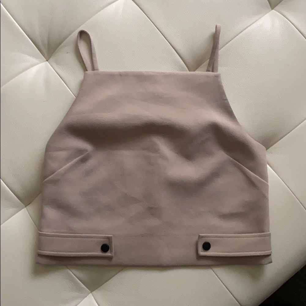 Topshop Beige/Linen Crop Top